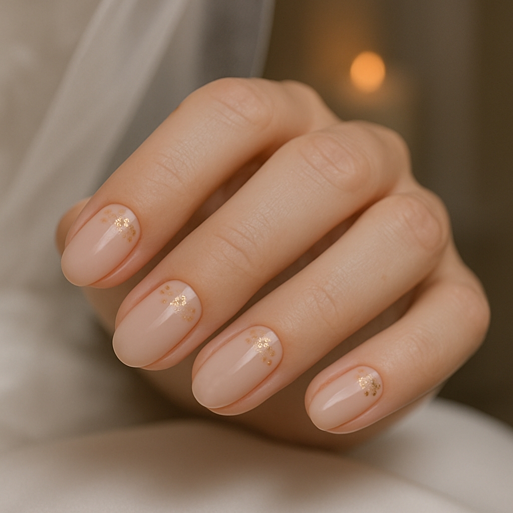 gold flecks nails